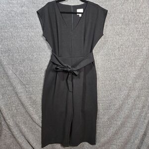 Anthropologie Ett:Twa Women Black‎ Sedona Cropped Jumpsuit Size M Wide Leg